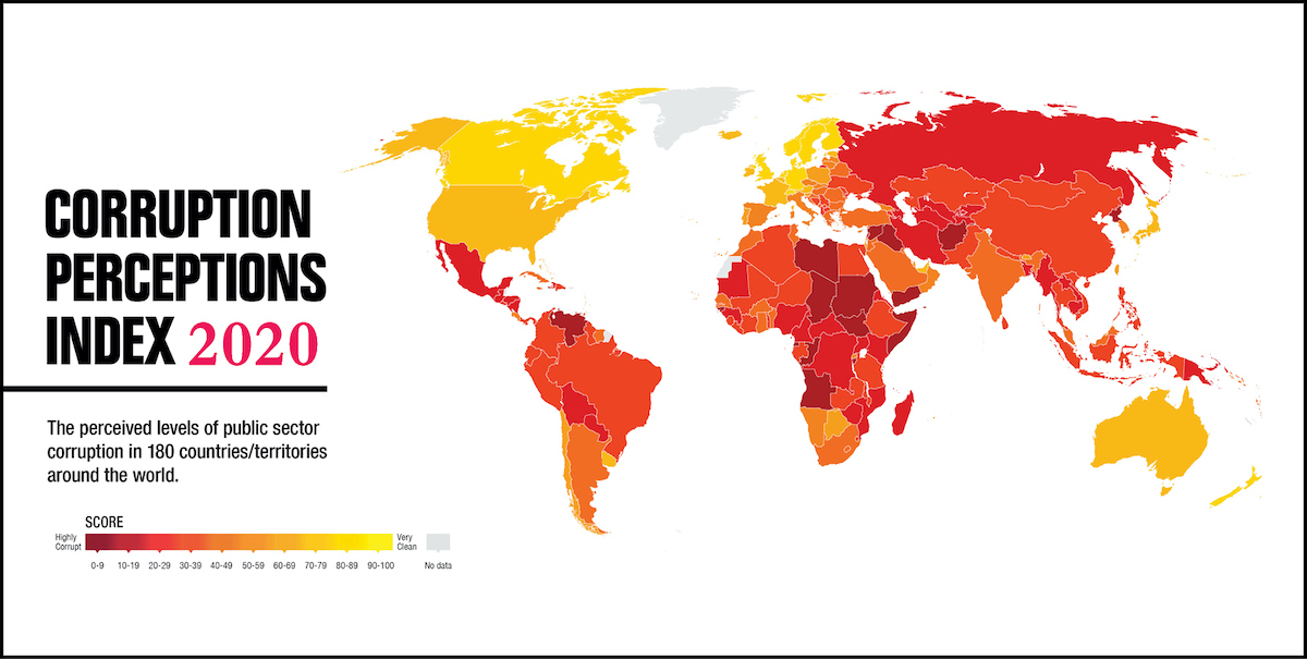 Iraqs Rank In Global Corruption Perceptions Index 2020 Al Bayan Center